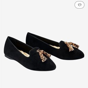 Birdies Blackbird Flat - black with Leopard tassel